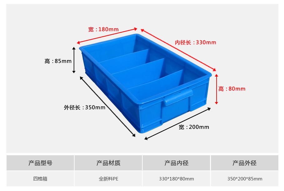 轩盛塑业四格塑料周转箱 轩盛塑业四格塑料周转箱